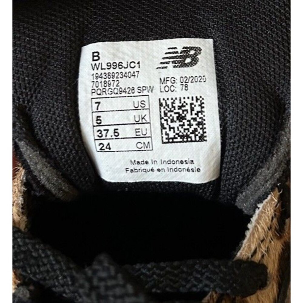 NEW&RARE New Balance® X J.Crew 996 Women’s 7 Sneakers Leopard Calf Hair WL996JC1 - Picture 4 of 7